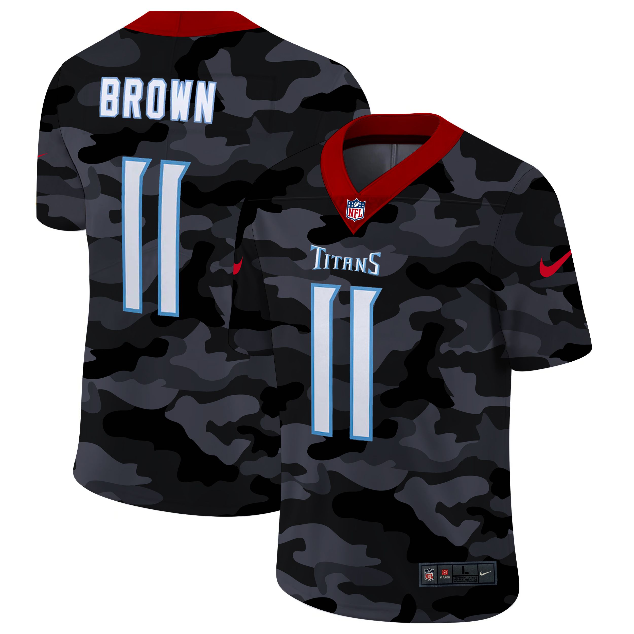 Men Tennessee Titans #11 Brown 2020 Nike 2ndCamo Salute to Service Limited NFL Jerseys->tennessee titans->NFL Jersey